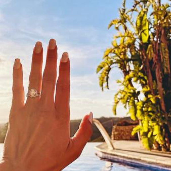 Diamond ring on hand