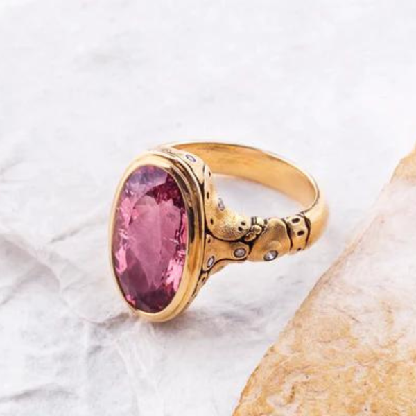 Pink tourmaline ring