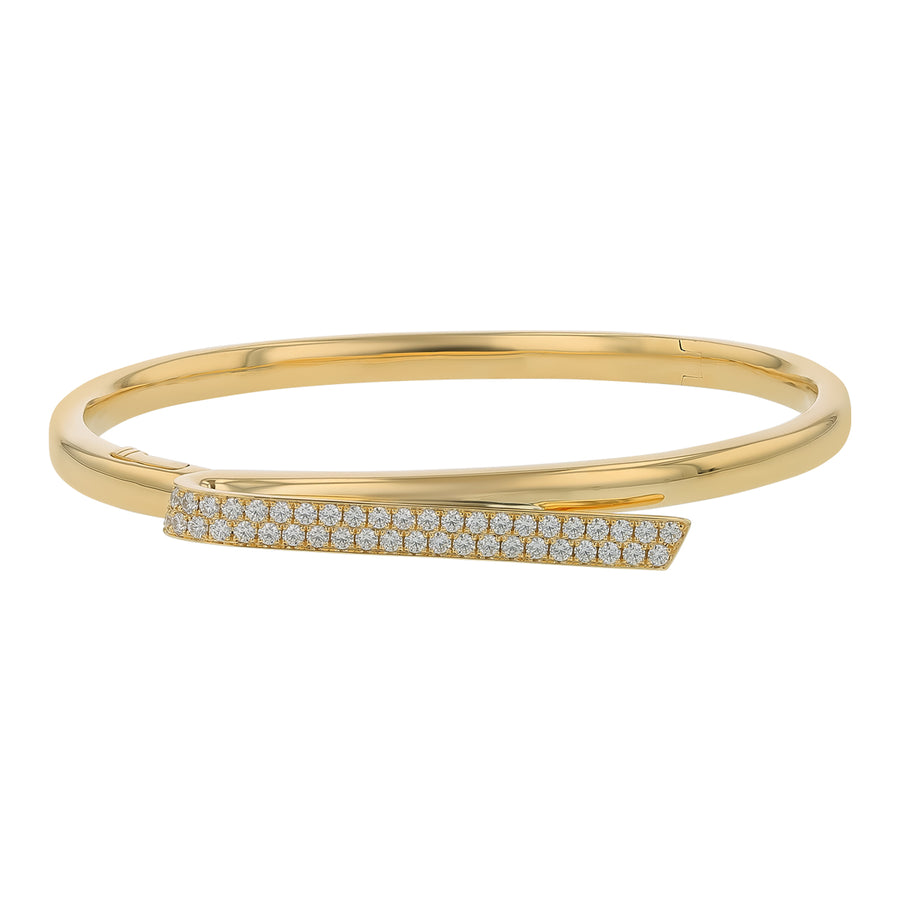 0.79-0.82ct Diamond GH/VS Flip Bangle Bracelet in 18K Yellow Gold