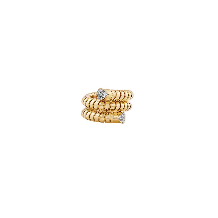 Trisola 0.11ct Diamond Wrap Ring in 18K Yellow Gold, 8.5