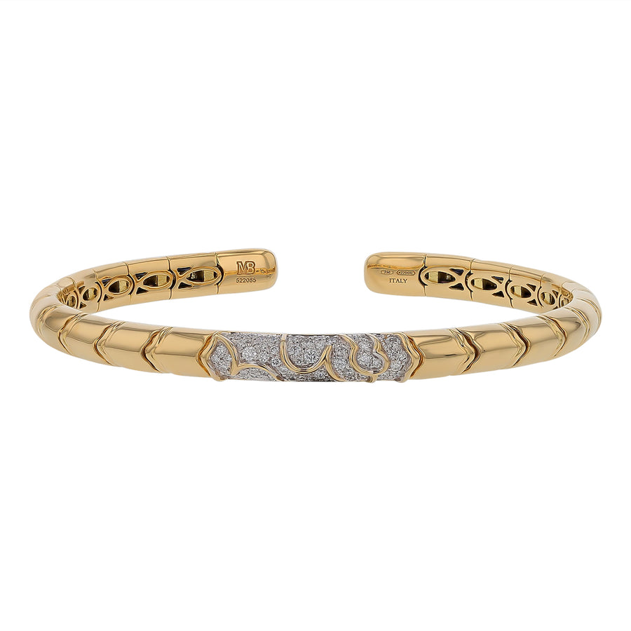 Ondine 0.32ct Diamond Bangle Bracelet in 18K Yellow Gold, size small