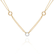 Moonphase 0.47ct Diamond Convertible Necklace in 18K Yellow and White Gold, 16"