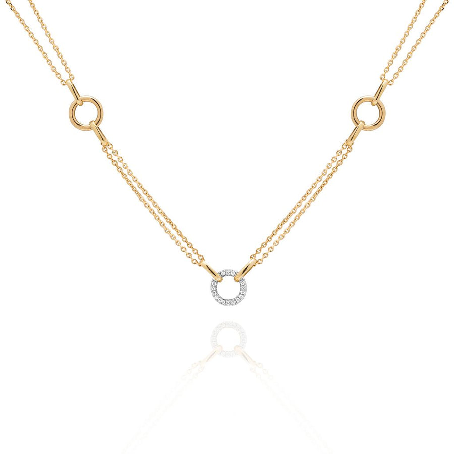 Moonphase 0.47ct Diamond Convertible Necklace in 18K Yellow and White Gold, 16"