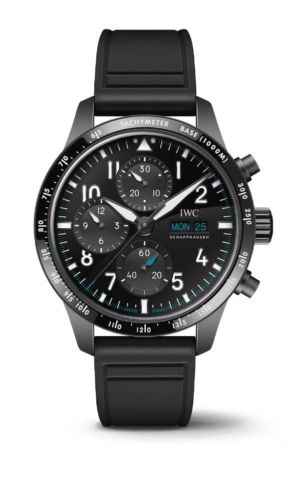 41mm Pilot's Performance Chronograph Mercedes-AMG Petronas F1 Team Watch with Black Dial in Ceratanium, Strap