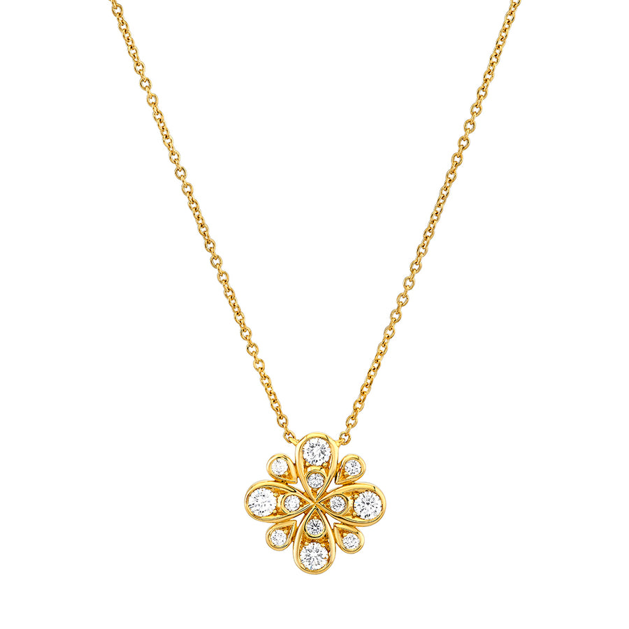 Scallop Jubilee Diamond Pendant in 18K Yellow Gold