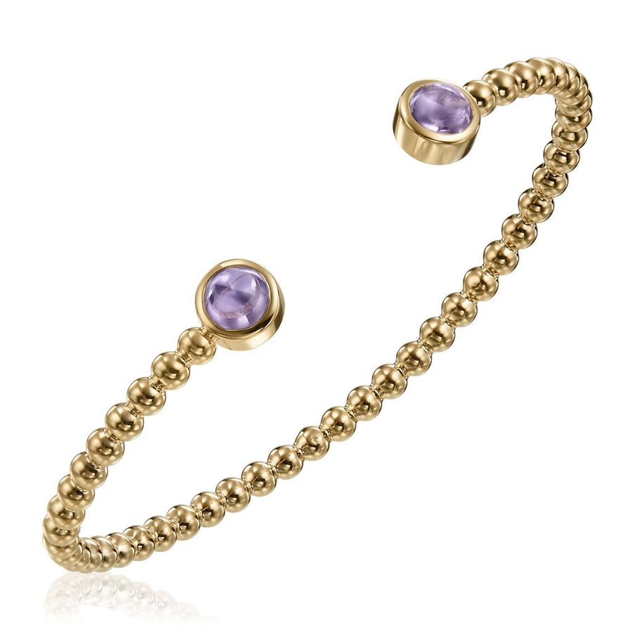 Nutmeg 2.00ct Cabochon Sapphire Cuff Bracelet in 18K Yellow Gold