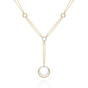 Moonphase 0.47ct Diamond Convertible Necklace in 18K Yellow and White Gold, 16"