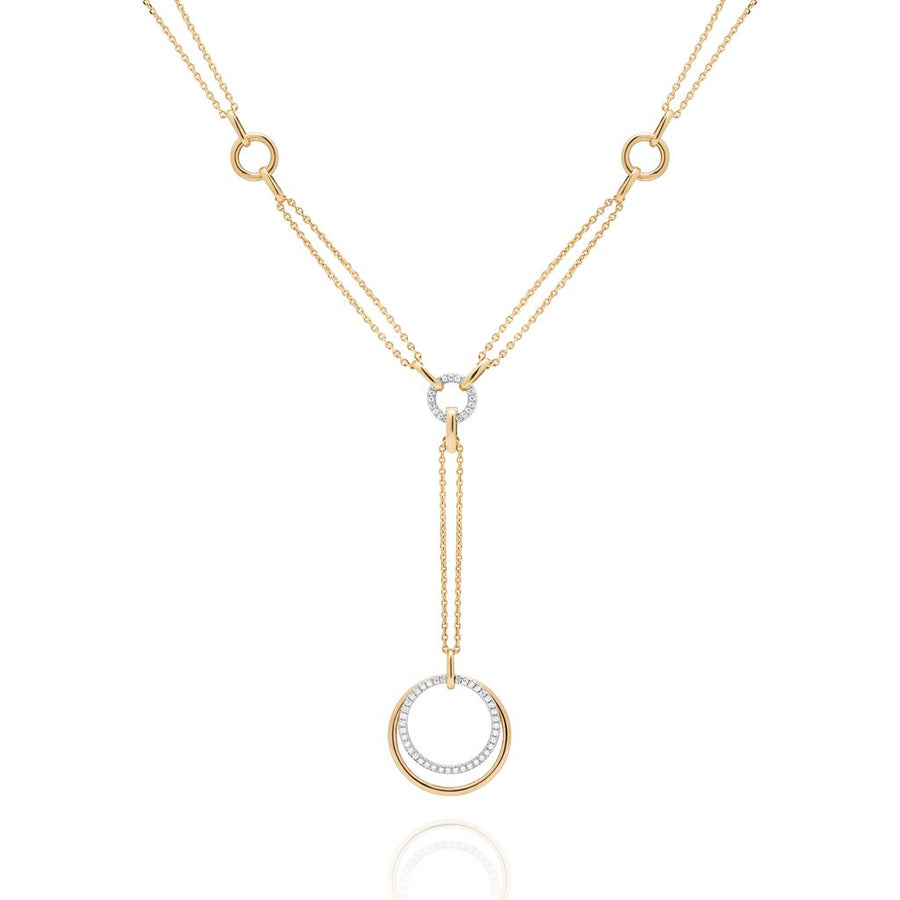 Moonphase 0.47ct Diamond Convertible Necklace in 18K Yellow and White Gold, 16"