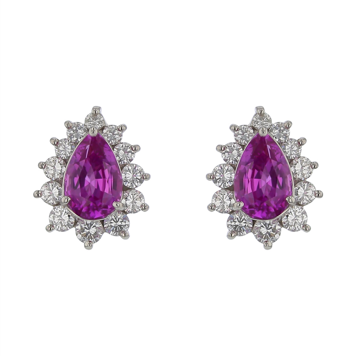 2.05Ct Pink Pear Shaped Sapphires (Heated) and 0.75ct