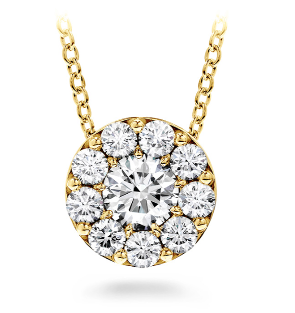 Fulfillment 0.22-0.28ct Diamond Cluster Pendant in 18K Yellow Gold, 18" chain