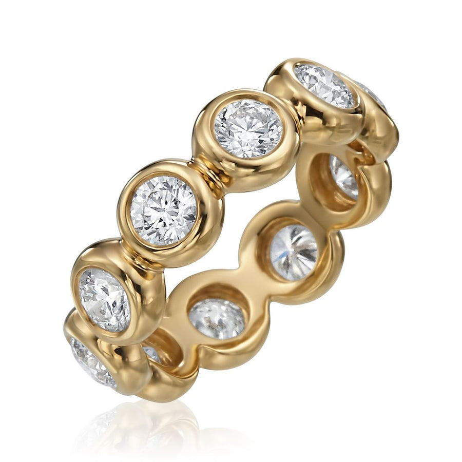 Moonlight 2.42ct Diamond Eternity Bezel Band in 18K Yellow Gold, size 6.5