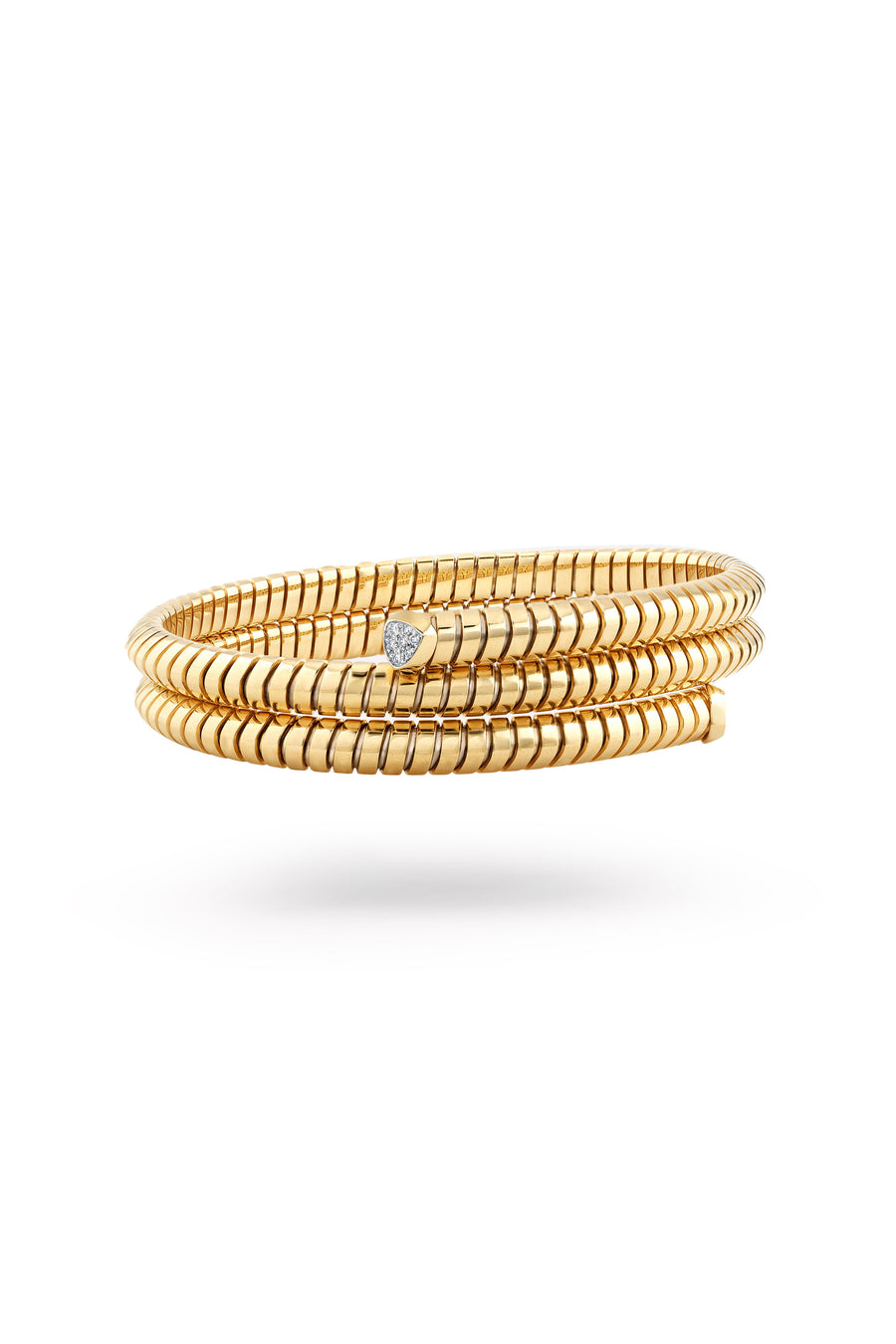 Trisolina 0.08ct Diamond Triple Row Bangle Bracelet in 18K Yellow Gold
