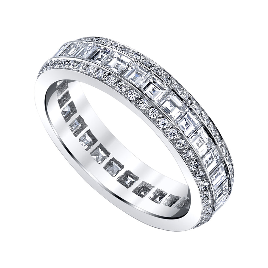 Square Stub-cut Diamond Eternity Wedding Band