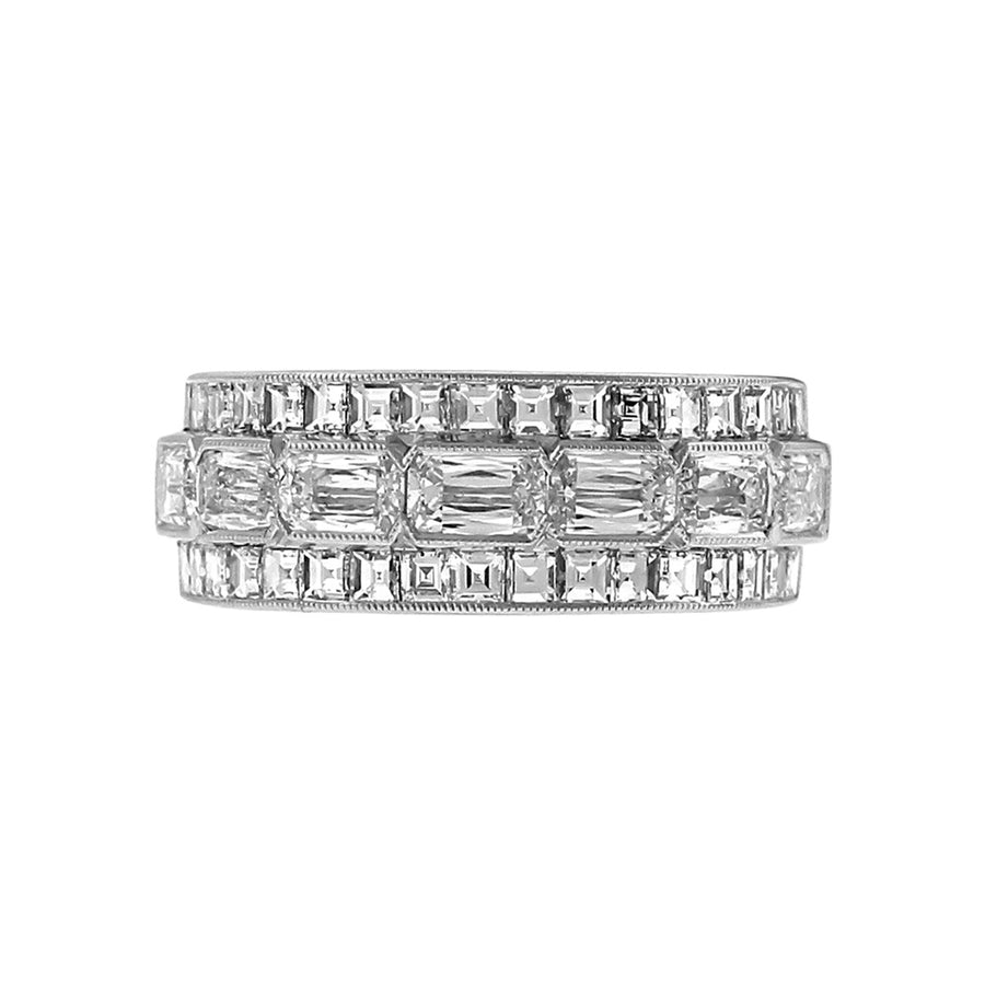 Half Circle Wedding Ring with Ashoka Diamonds