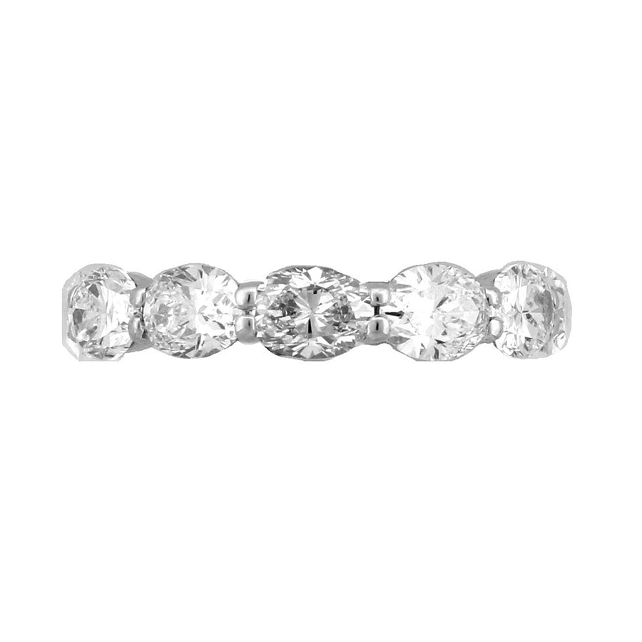 Platinum Oval Diamond Eternity Wedding Band