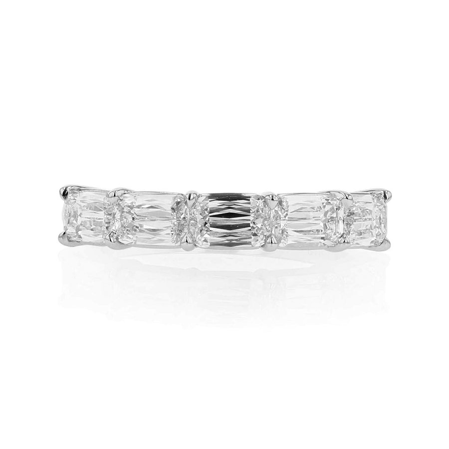 Diamond Half Circle Wedding Ring in Platinum
