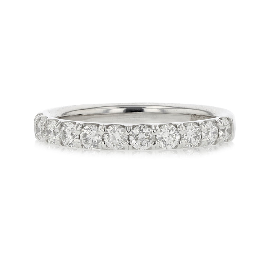 Platinum Round Brilliant Diamond Wedding Band