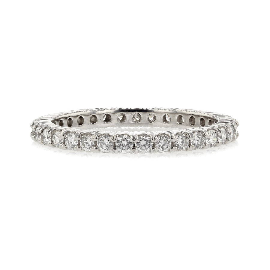 Diamond Split Shared Prong Eternity Wedding Band in Platinum