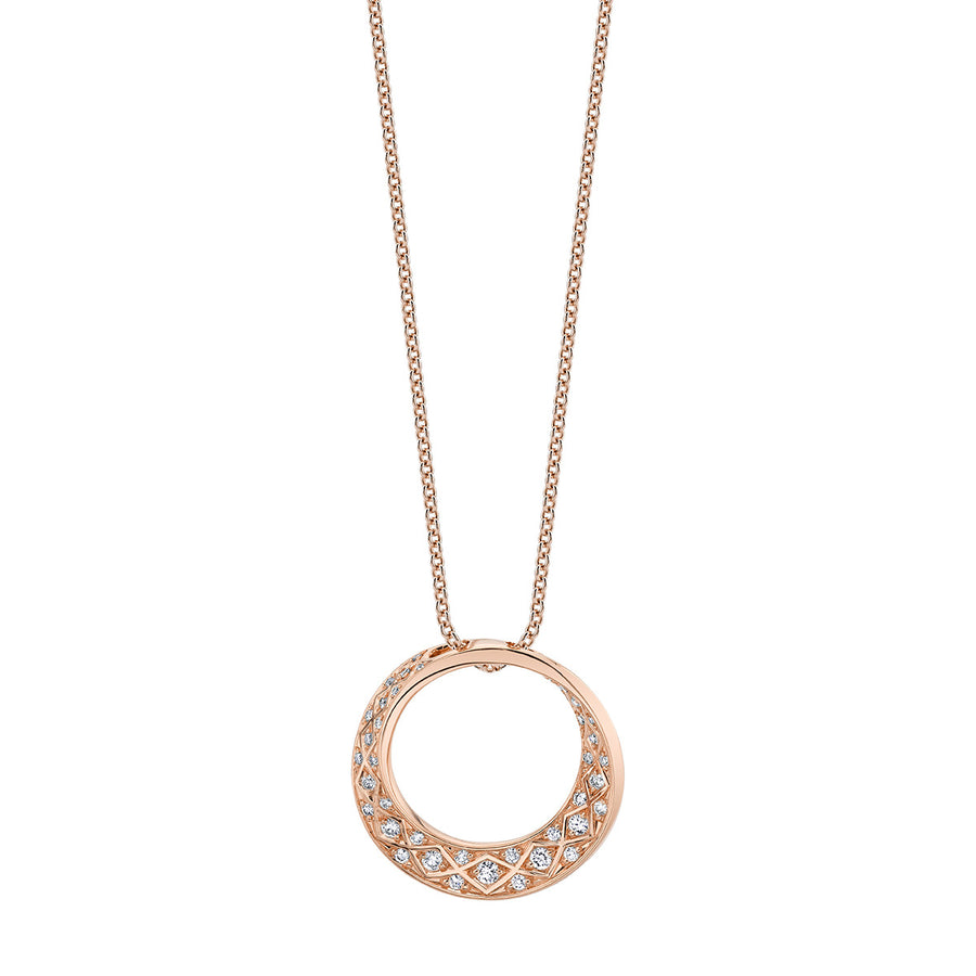 Criss Cross Artisan Diamond Pave Twist Pendant
