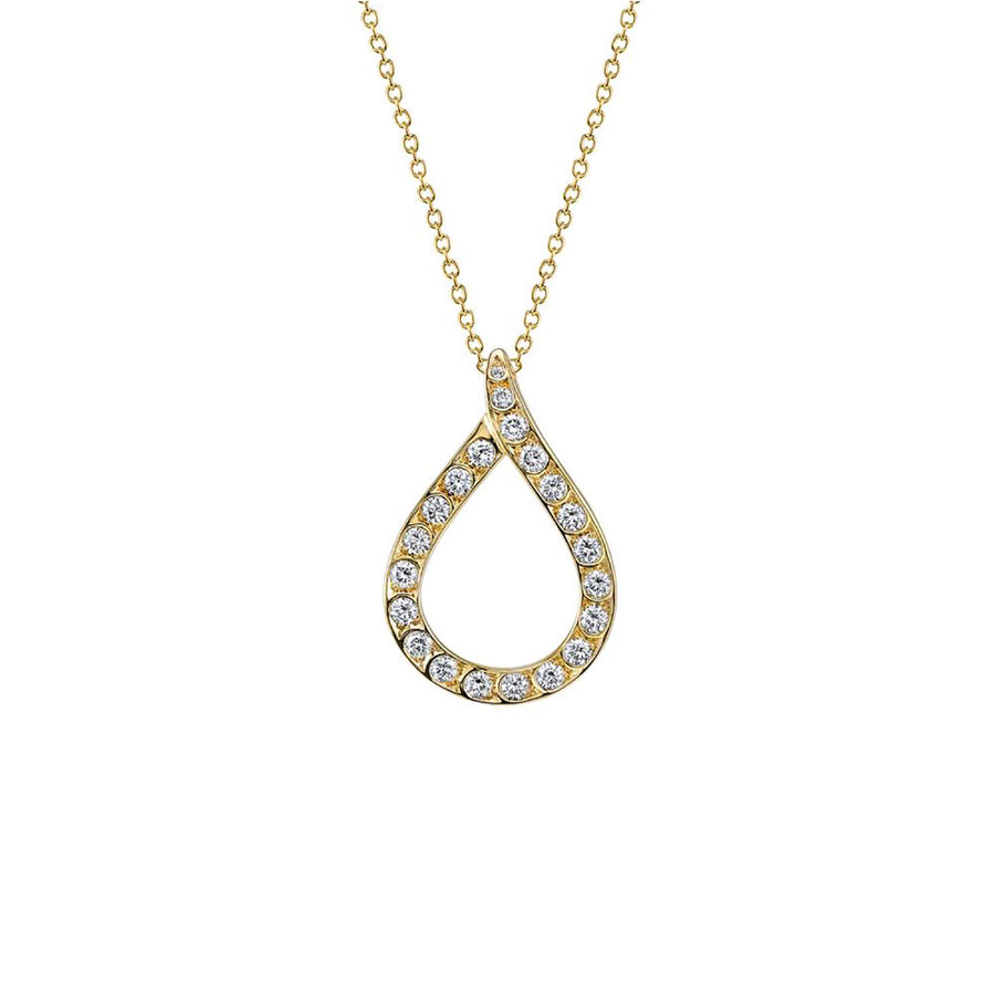 Artisan Pave Diamond Teardrop Pendant Necklace