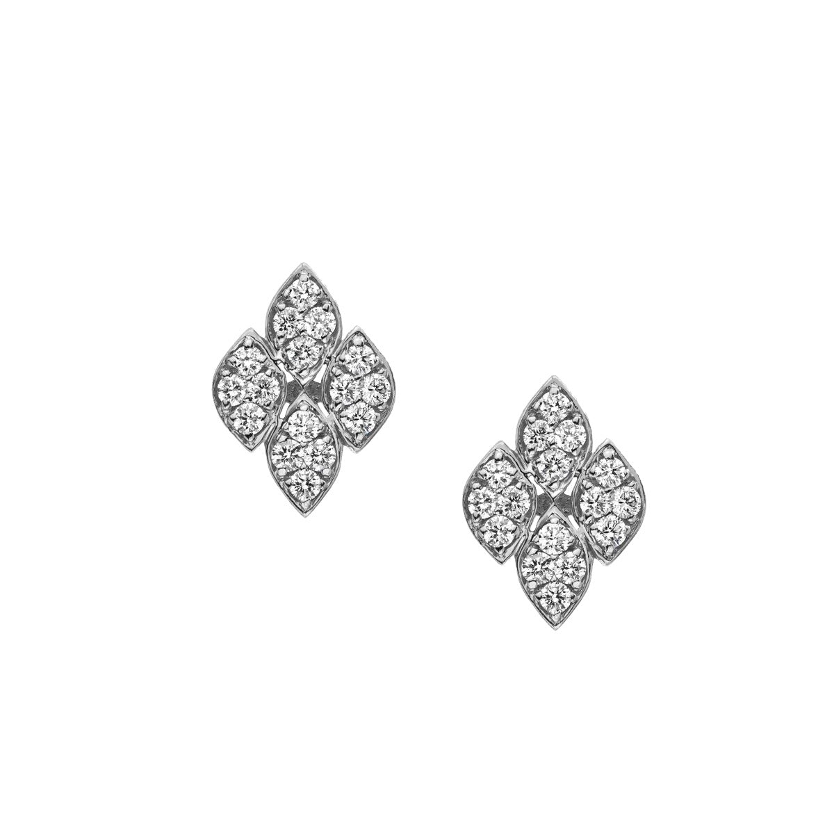 Darcy CZ Diamond and Pearl Stud Earrings, Silver