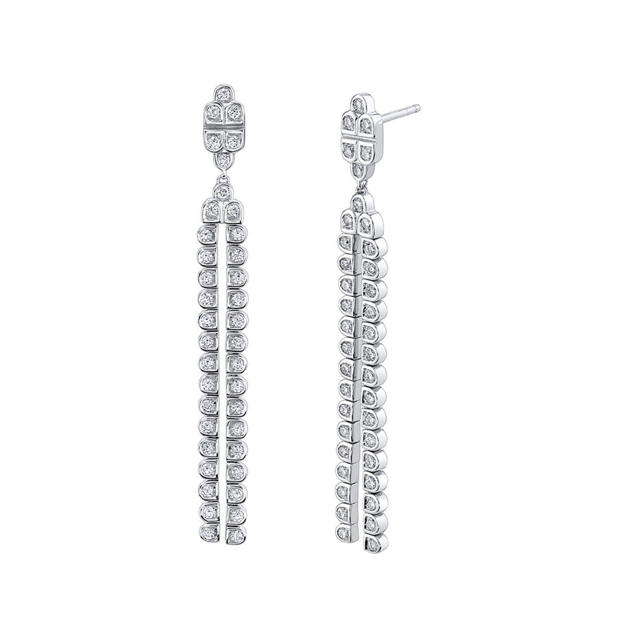 Scallop Diamond Drop Earrings