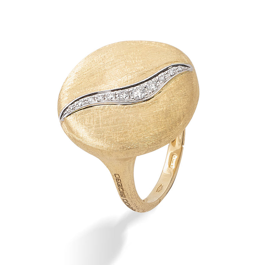 18K Yellow Gold and Diamond Accent Medium Ring