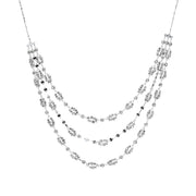 Platinum Triple Jill Adjustable Necklace