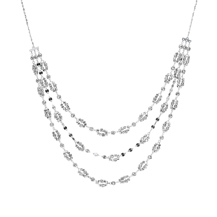 Platinum Triple Jill Adjustable Necklace