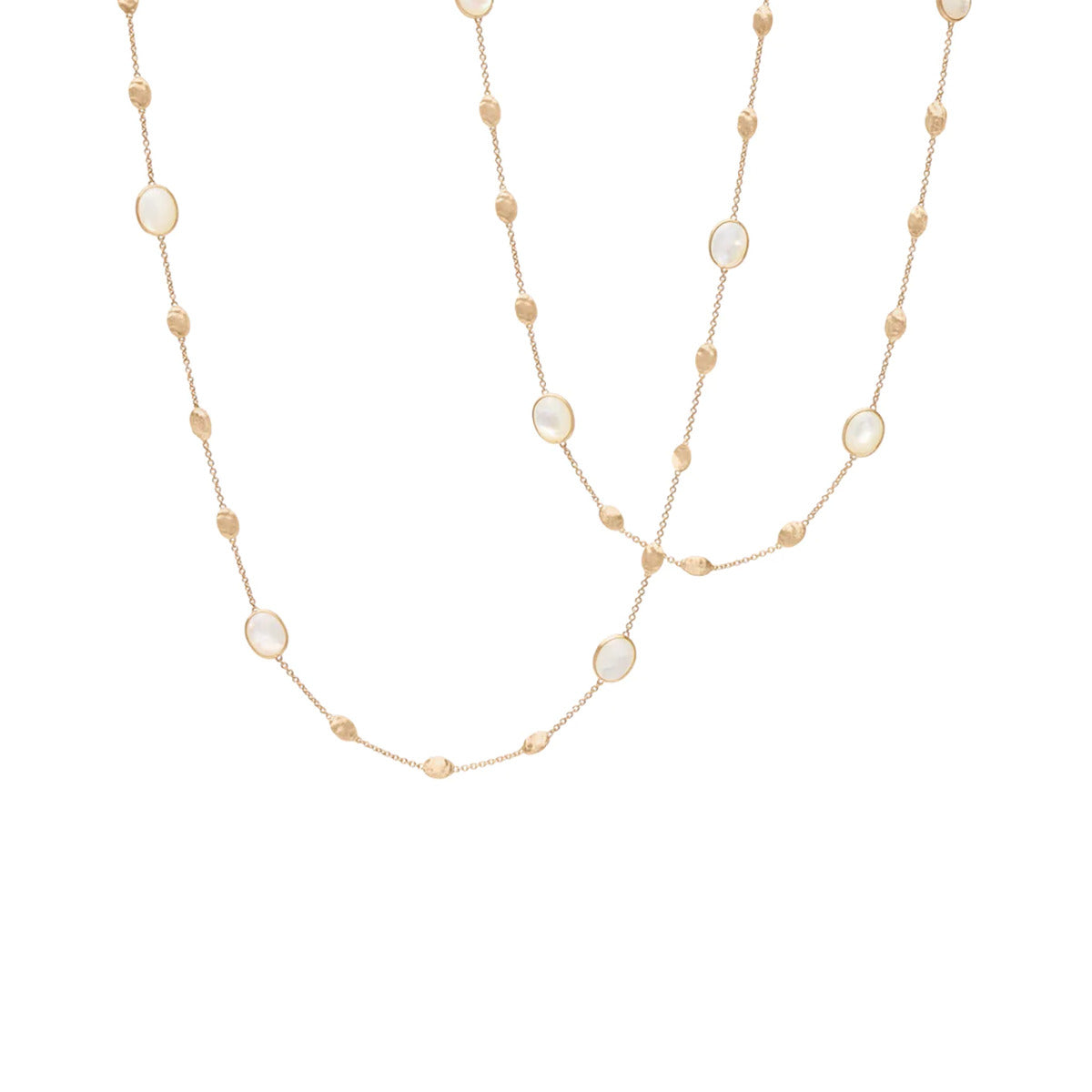 18K Yellow Gold and Mother of Pearl Long Necklace | Shreve &