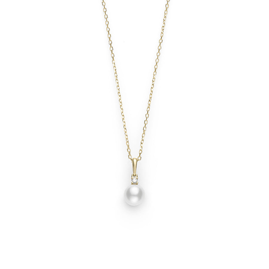 Akoya Cultured Pearl and Diamond Pendant
