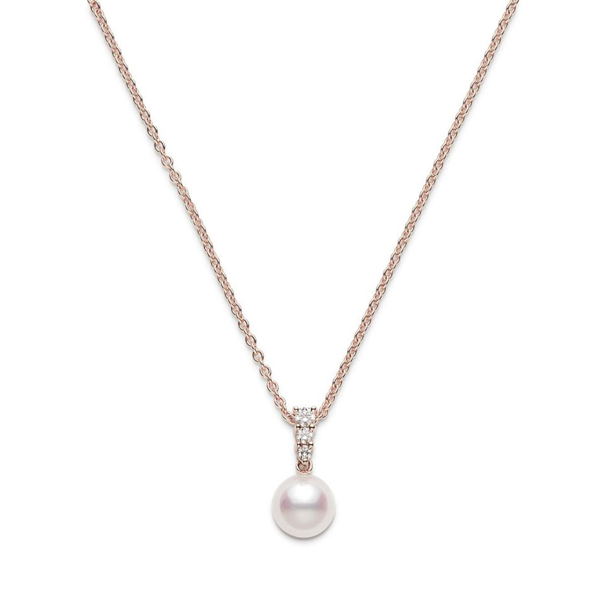 ★PEARLY MORE★ Rose and Pearl Daily Necklace Freshwater Cultured Pearl Necklace 10K Rose Gold | Kay