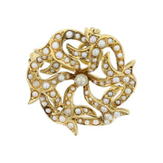 Edwardian 14K Yellow Gold Seed Pearl Pin