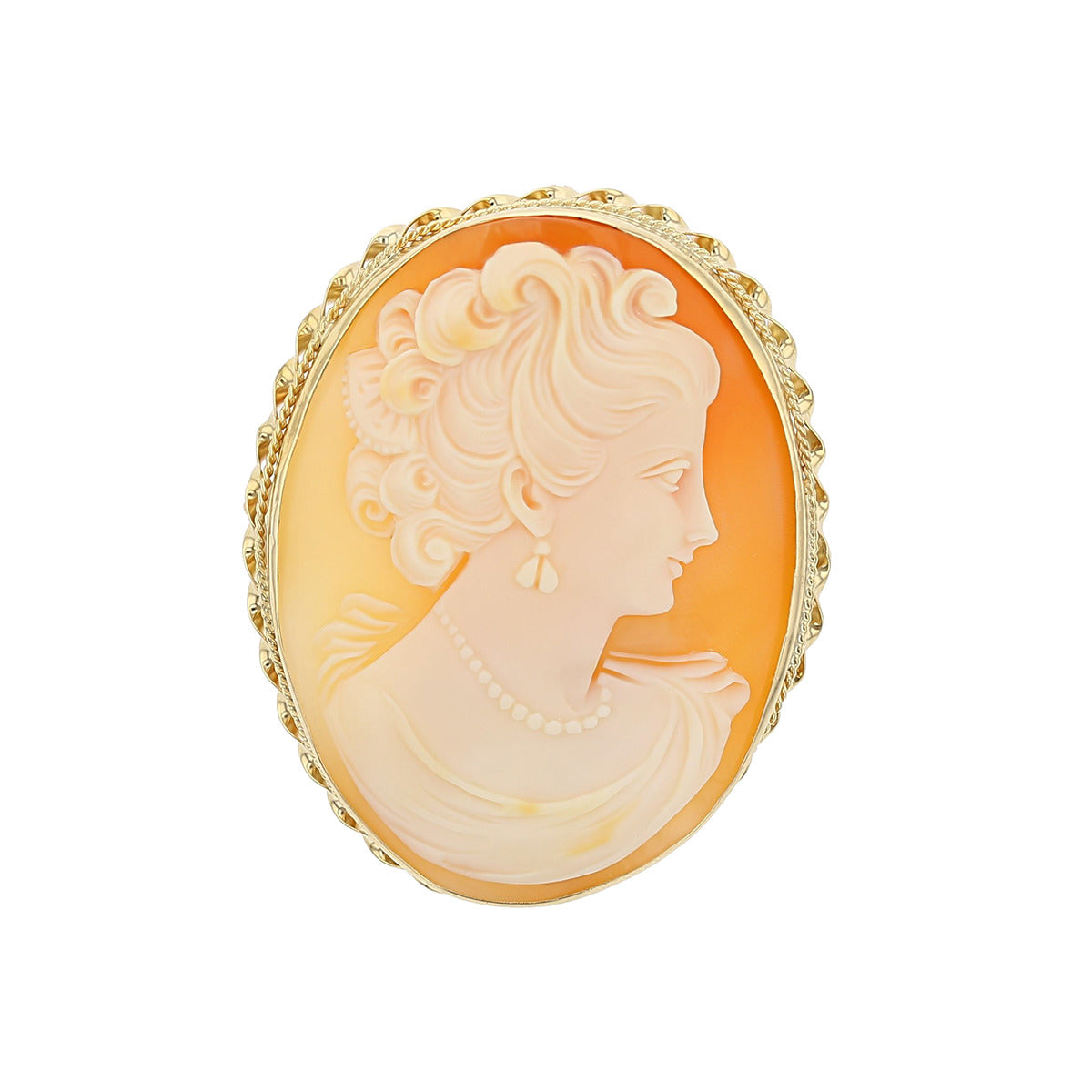 Cameo hot pin / 14 K yellow gold