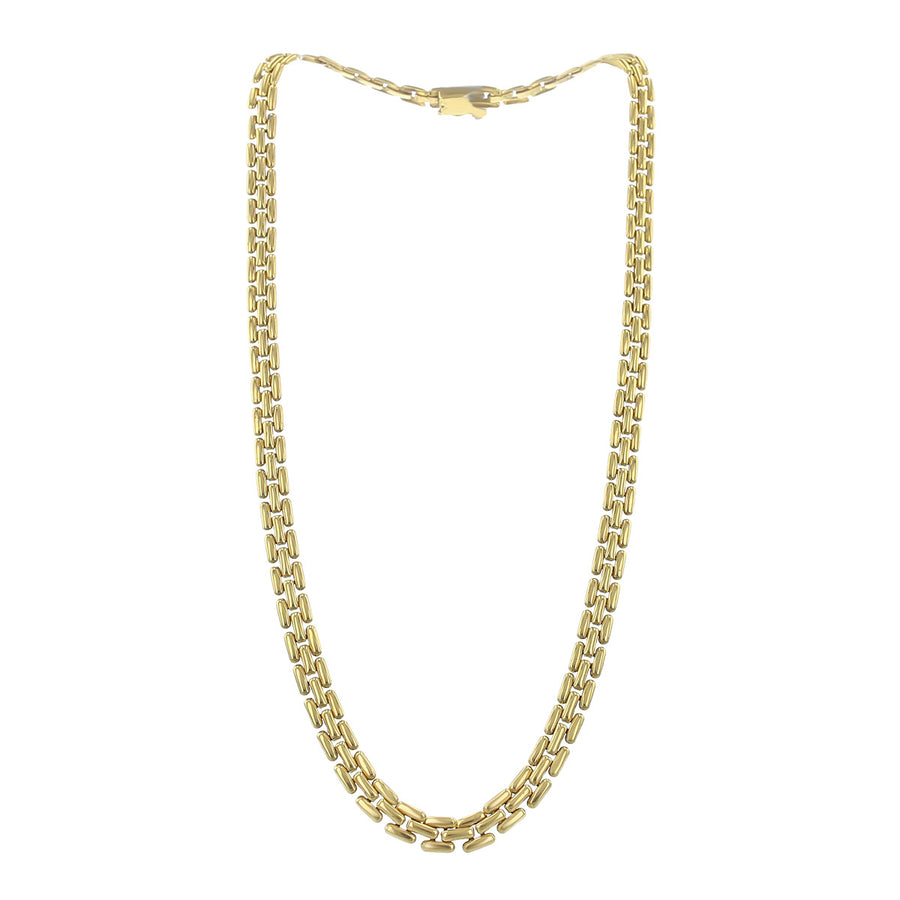 18-Inch 18K Yellow Gold Wide Brick Mesh Necklace