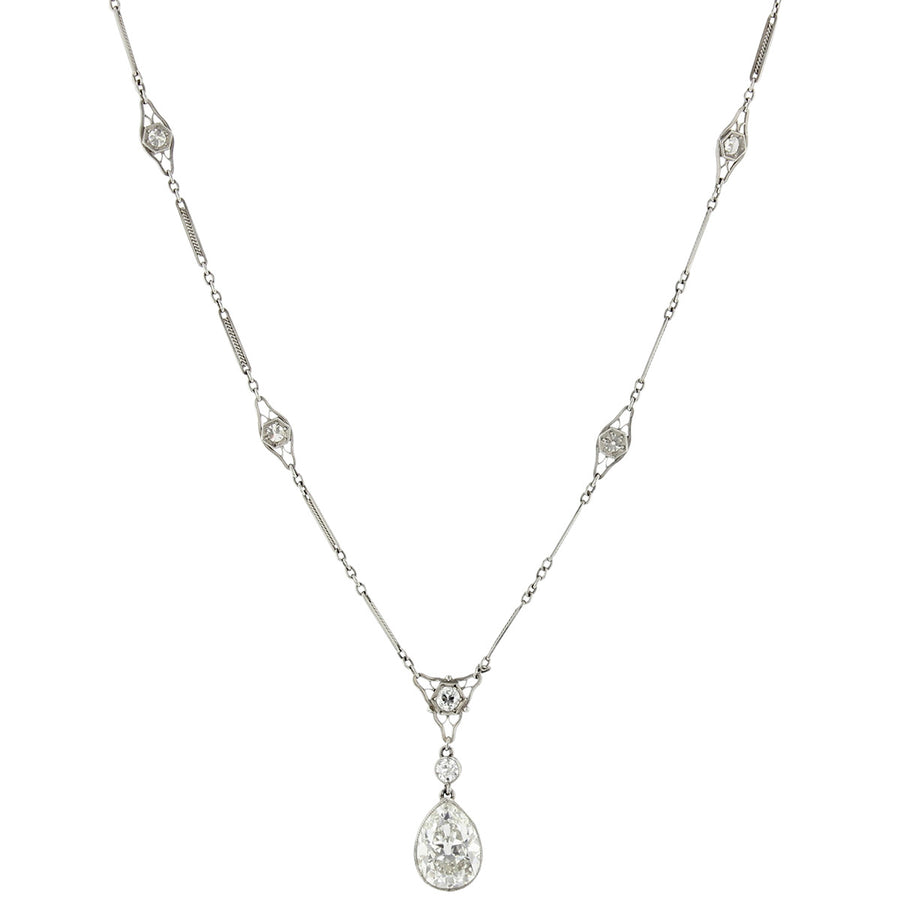 Art Deco Platinum Diamond Necklace Pendant