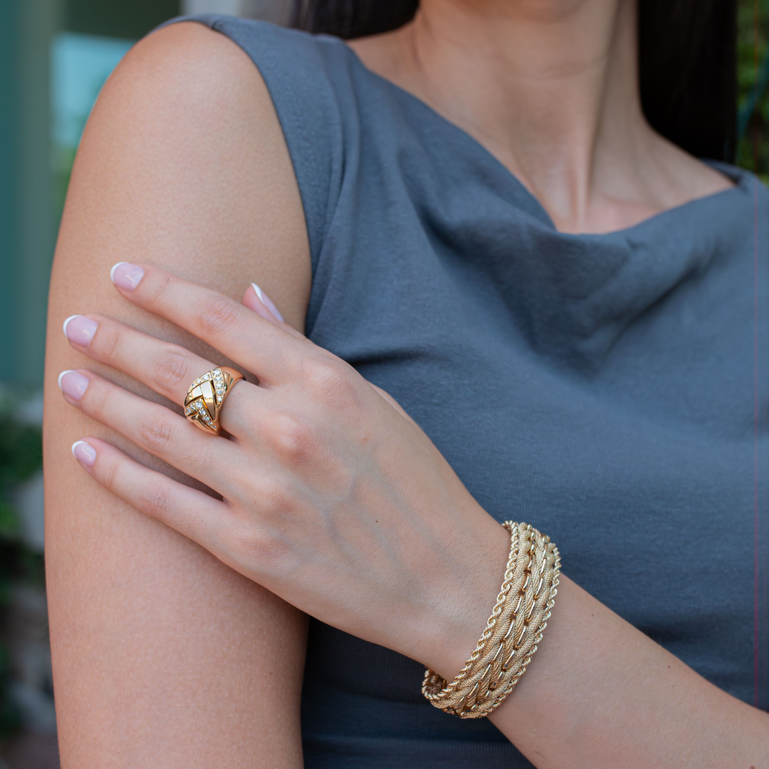 Gold bracelet and ring