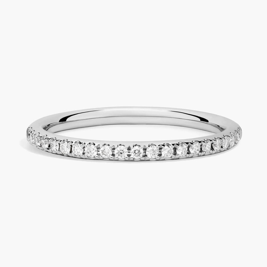 Diamond Partway Band in Platinum, Size 6.5