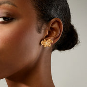 Wild Rose 0.14ct Flower Stud Earrings in 18K Yellow Gold