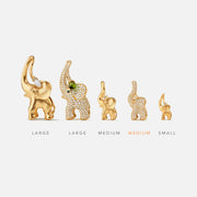 Elephant 0.01ct Diamond Medium Pendant in 18K Yellow Gold, without chain