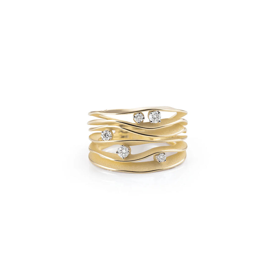 Dune 0.28ct Diamond Ring in 18K Yellow Sunrise Gold, Size 7
