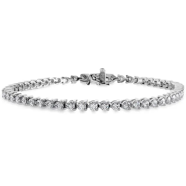 Temptation 10.40-10.80ct. Round Diamond Line Bracelet in 18K White Gold