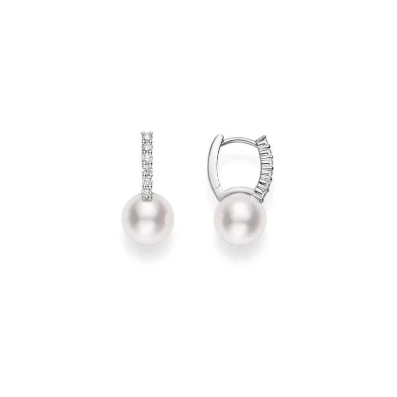 Classic Elegance Akoya Cultured Pearl Earring with Diamond