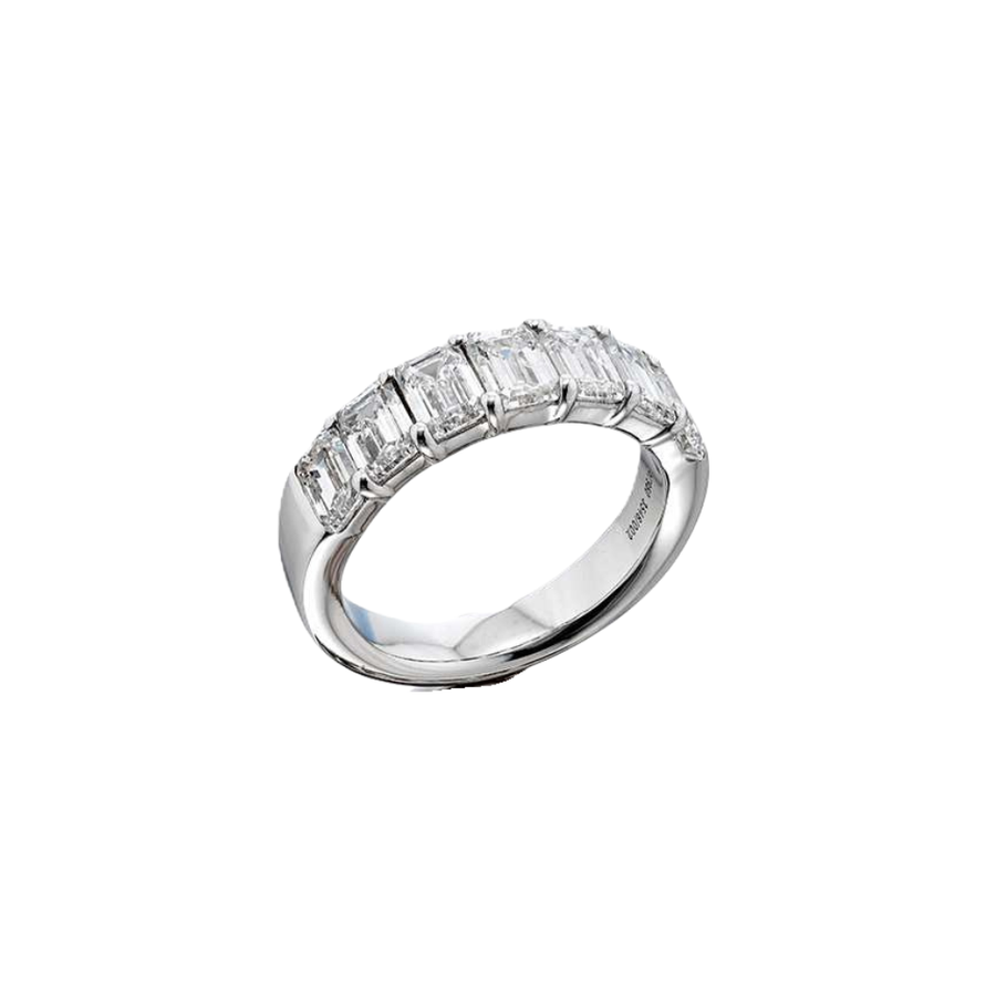 2.98ct Emerald Cut Diamond Band in Platinum
