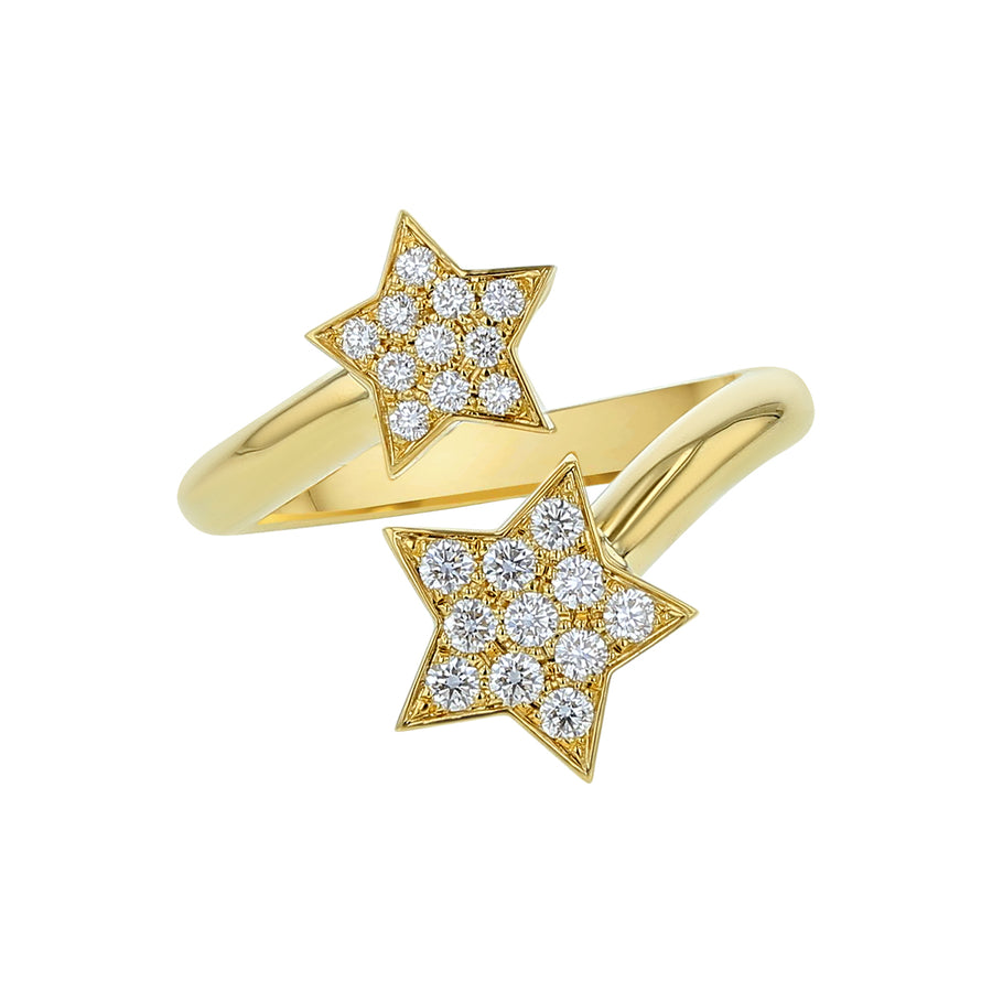 0.38ct Diamond Star Ring in 18K Yellow Gold, size 6.5