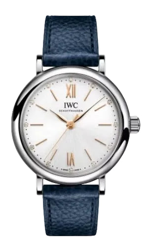 34mm Portofino Watch with Silver Dial in Stainless Steel, Strap