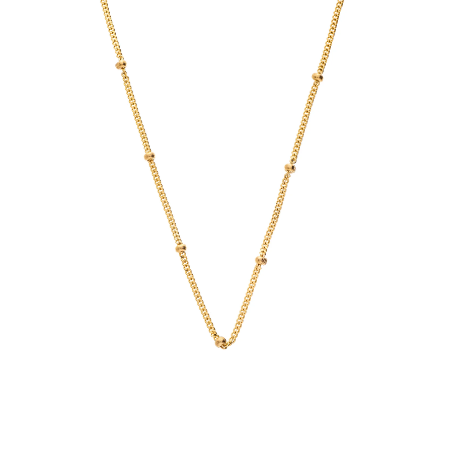 Beaded and Curb Link Chain in 18K Yellow Gold, 20"