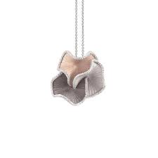 Sultana 0.45ct Diamond Pendant in 18K White Ice, Natural Beige and Black Lava Gold, 18" chain