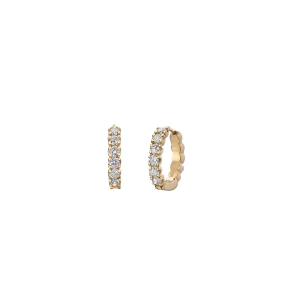 Zelda 0.25ct Diamond Huggie Hoop Earrings in 18K Yellow Gold