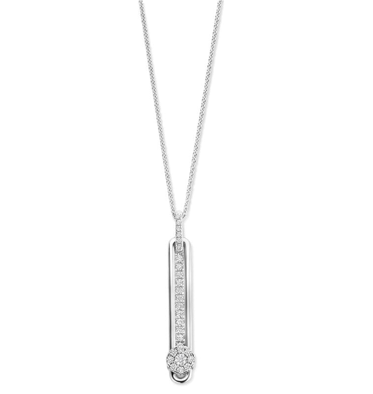 Tresore 0.30ct Diamond Drop Pendant in 18K White Gold, 17" chain